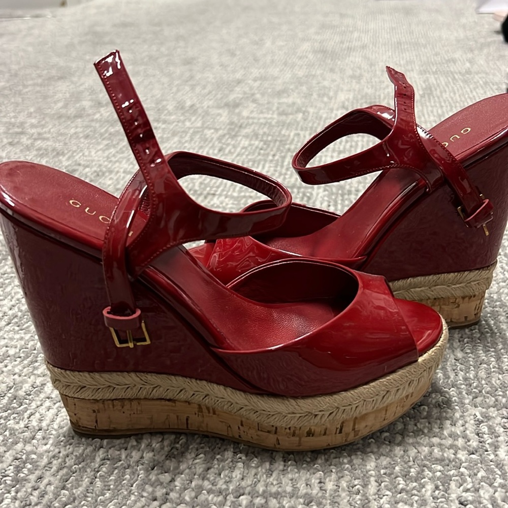 Never worn gorgeous red wedges
